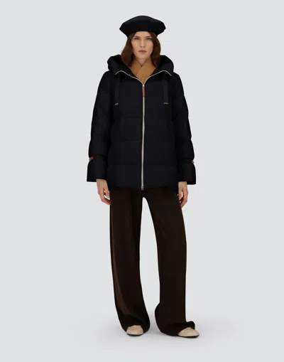 Herno Jacket In Bi-stretch Lurex Wool In Black