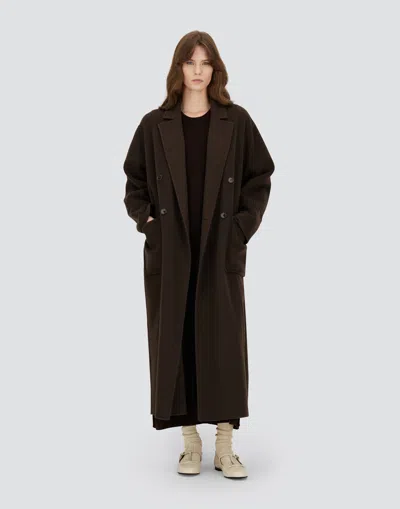 Herno Dress In Ribbed Carded Wool In Brown