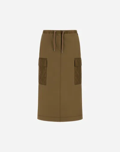 Herno Skirt In Cotton Feel And Nylon Chamonix In Brown