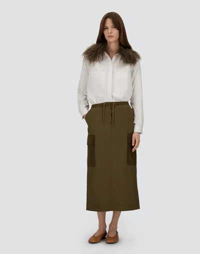 Herno Skirt In Cotton Feel And Nylon Chamonix In Brown