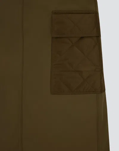 Herno Skirt In Cotton Feel And Nylon Chamonix In Brown