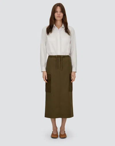 Herno Skirt In Cotton Feel And Nylon Chamonix In Brown