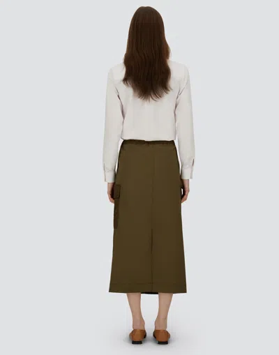 Herno Skirt In Cotton Feel And Nylon Chamonix In Brown