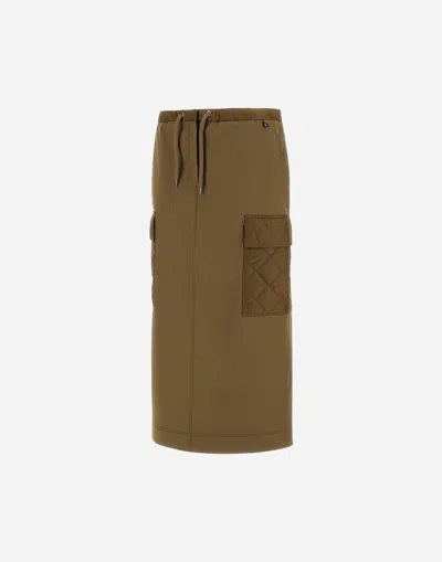 Herno Skirt In Cotton Feel And Nylon Chamonix In Brown