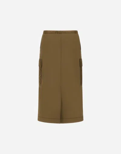 Herno Skirt In Cotton Feel And Nylon Chamonix In Brown