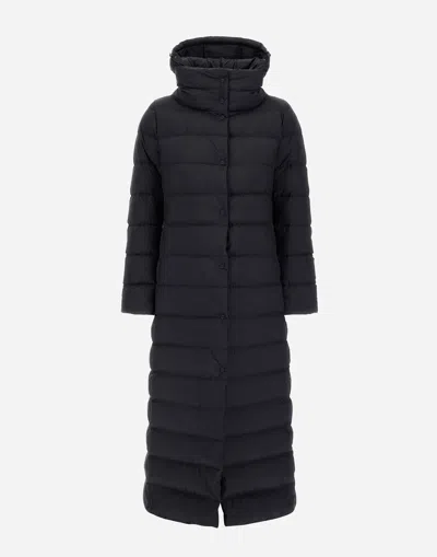 Herno Long Hooded Quilted Padded Outerwear In Black