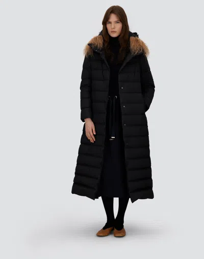Herno Long Hooded Quilted Padded Outerwear In Black