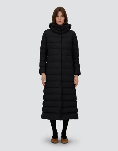 Herno Long Hooded Quilted Padded Outerwear In Black