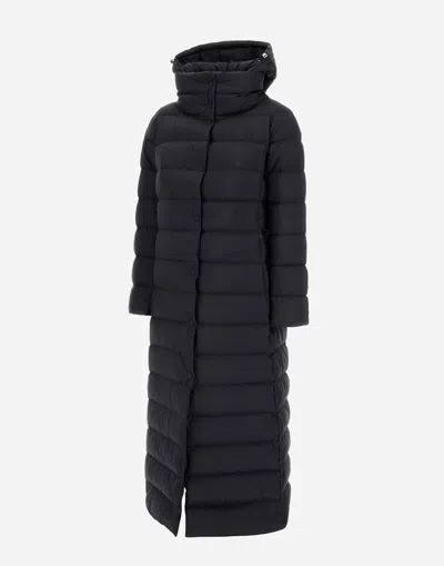 Herno Long Hooded Quilted Padded Outerwear In Black