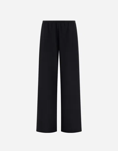 Herno Trousers In 100% Wool Flannel In Black