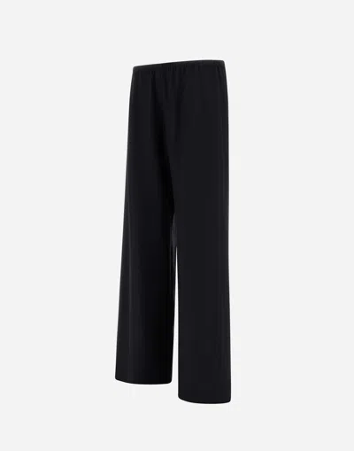 Herno Trousers In 100% Wool Flannel In Black