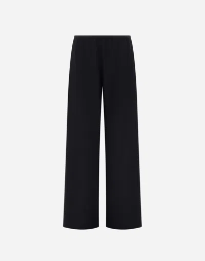 Herno Trousers In 100% Wool Flannel In Black