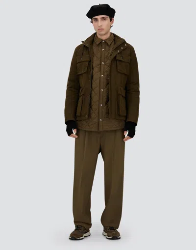 Herno Long Sleeve Hooded Padded Parka Jacket In Green