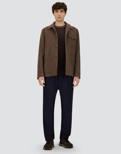 Herno Button-fastening Patch-pocket Jacket In Brown