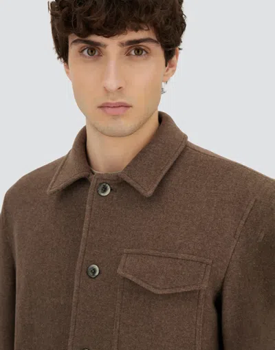 Herno Button-fastening Patch-pocket Jacket In Brown