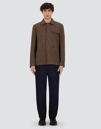 Herno Button-fastening Patch-pocket Jacket In Brown