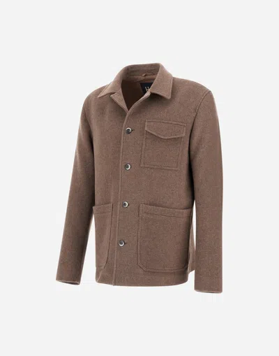 Herno Button-fastening Patch-pocket Jacket In Brown