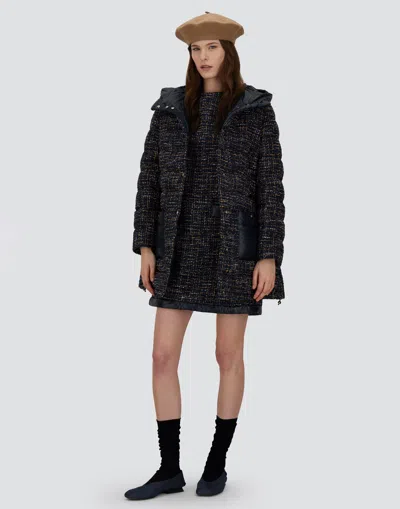 Herno Parka In Operated Tweed And Nylon Ultralight In Multi