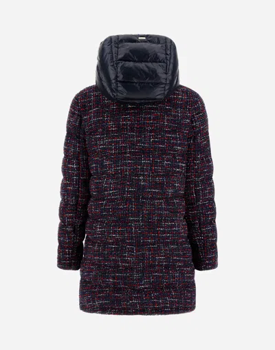 Herno Parka In Operated Tweed And Nylon Ultralight In Multi