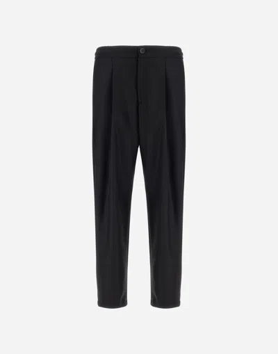 Herno Trousers In Fluid Wool In Black