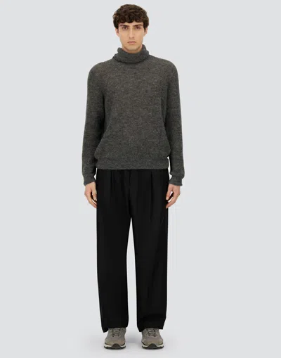 Herno Trousers In Fluid Wool In Black