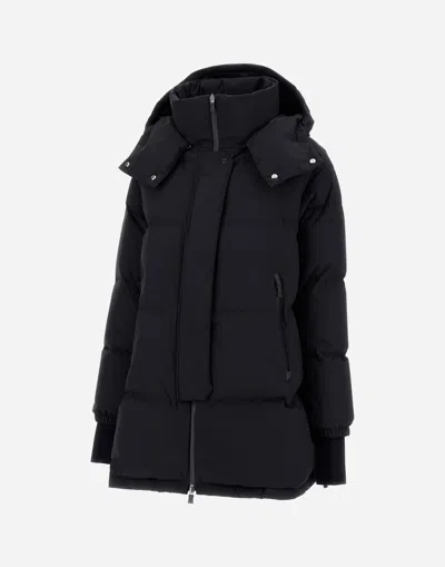 Herno Quilted Down Jacket With Detachable Hood In Blue