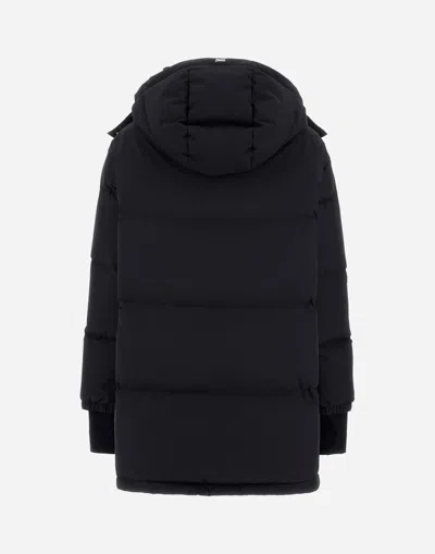 Herno Quilted Down Jacket With Detachable Hood In Blue