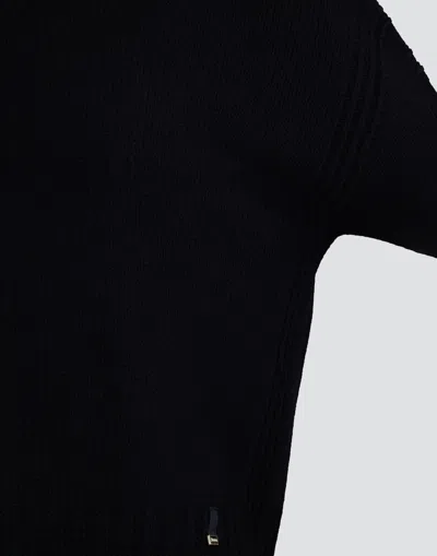 Herno Sweater In Carded Pure Wool G.7 In Black