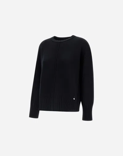 Herno Sweater In Carded Pure Wool G.7 In Black