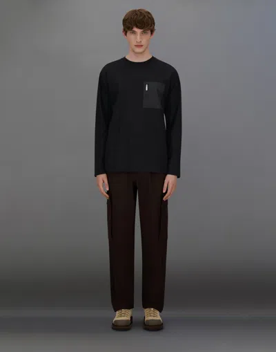 Herno Laminar T-shirt In Mercerised Jersey And 2l Gore-tex In Black