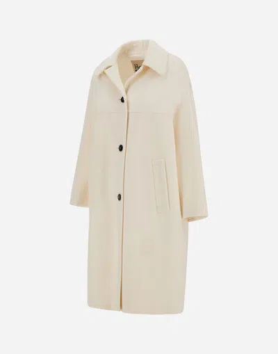 Herno Coat In Luxury Wool In White