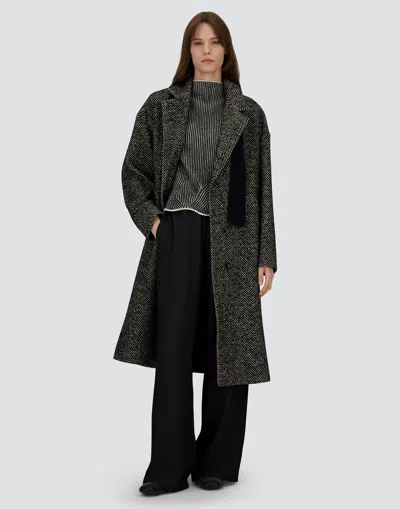 Herno Coat In Herringbone R-wool In Gray