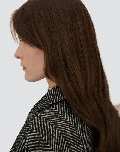 Herno Coat In Herringbone R-wool In Gray