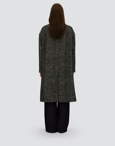 Herno Coat In Herringbone R-wool In Gray