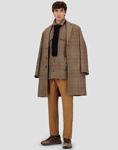 Herno Coat In Glen Check R-wool In Multi