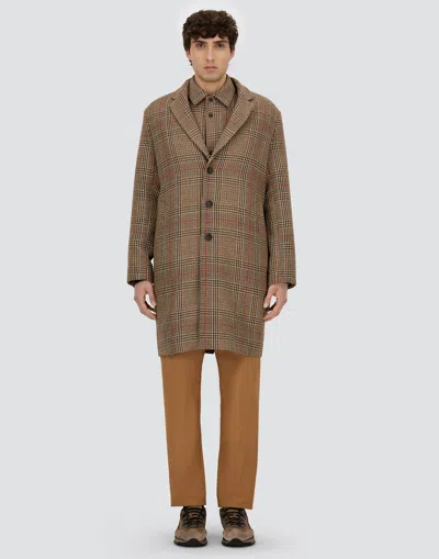 Herno Coat In Glen Check R-wool In Multi