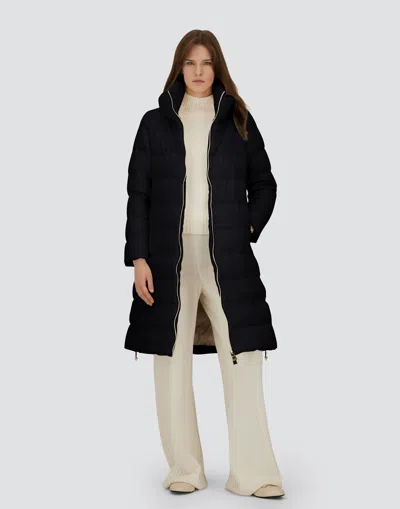 Herno Down-feather Mid-length Coat In Black