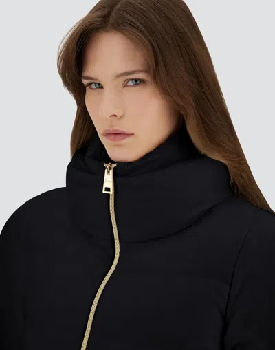 Herno Down-feather Mid-length Coat In Black
