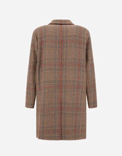 Herno Coat In Glen Check R-wool In Multi