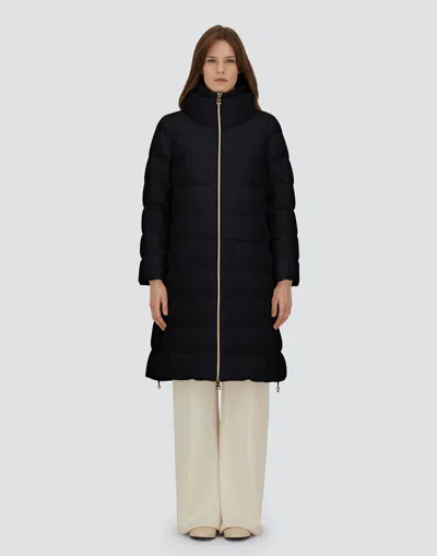 Herno Down-feather Mid-length Coat In Black