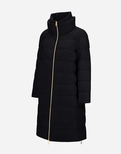 Herno Down-feather Mid-length Coat In Black