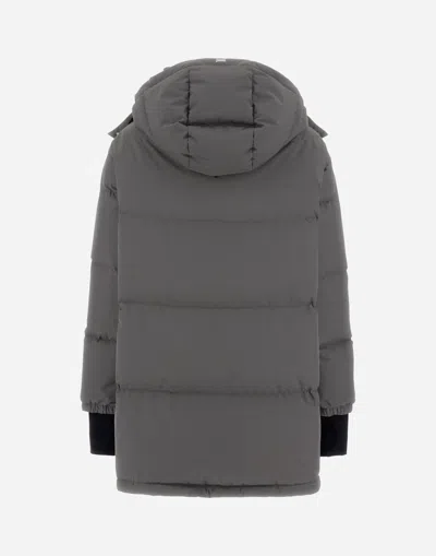 Herno Relaxed Jacket In 2-layer Windstopper In Gray