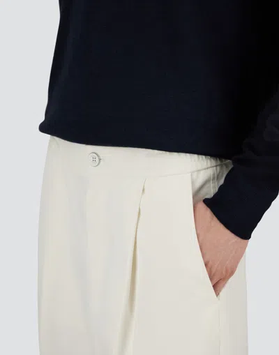Herno Cotton Feel Trousers With Drawstring In White