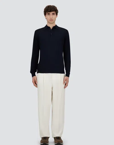 Herno Cotton Feel Trousers With Drawstring In White
