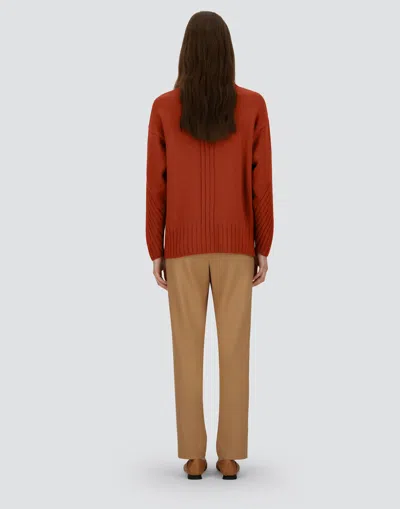 Herno Turtleneck Sweater In 100% Wool In Orange