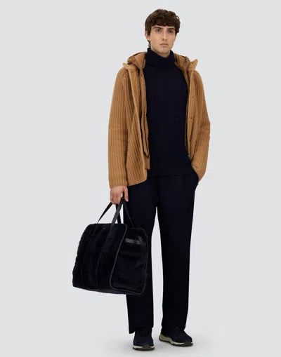 Herno Cardigan In Cob�stitch Wool In Gold