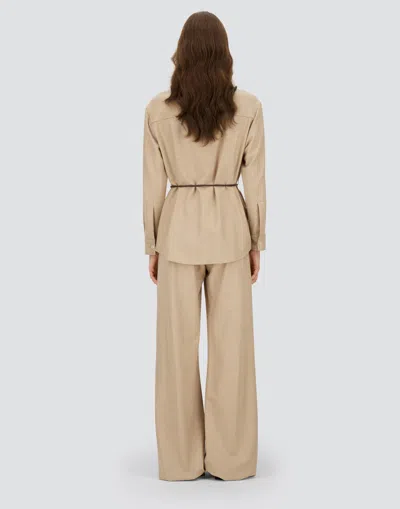 Herno Shirt In Bi-stretch Lurex Wool In Neutral
