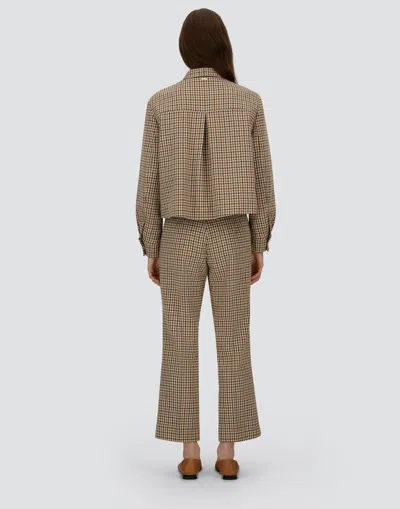 Herno Trousers In Houndstooth Wool And Cotton In Neutral