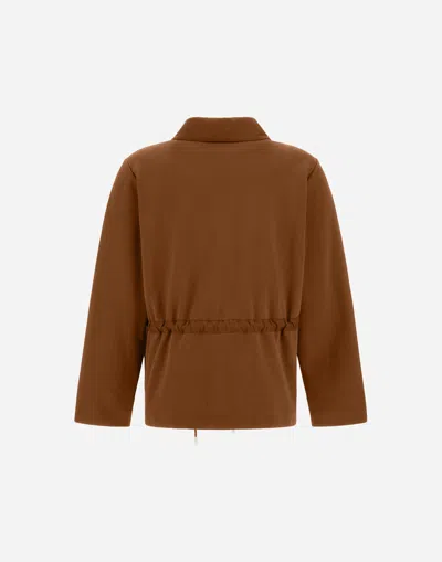 Herno Buttoned Pocket Top In Brown