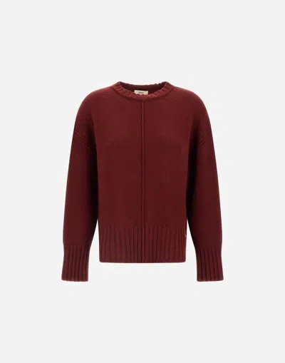 Herno Sweater In Carded Pure Wool G.7 In Red
